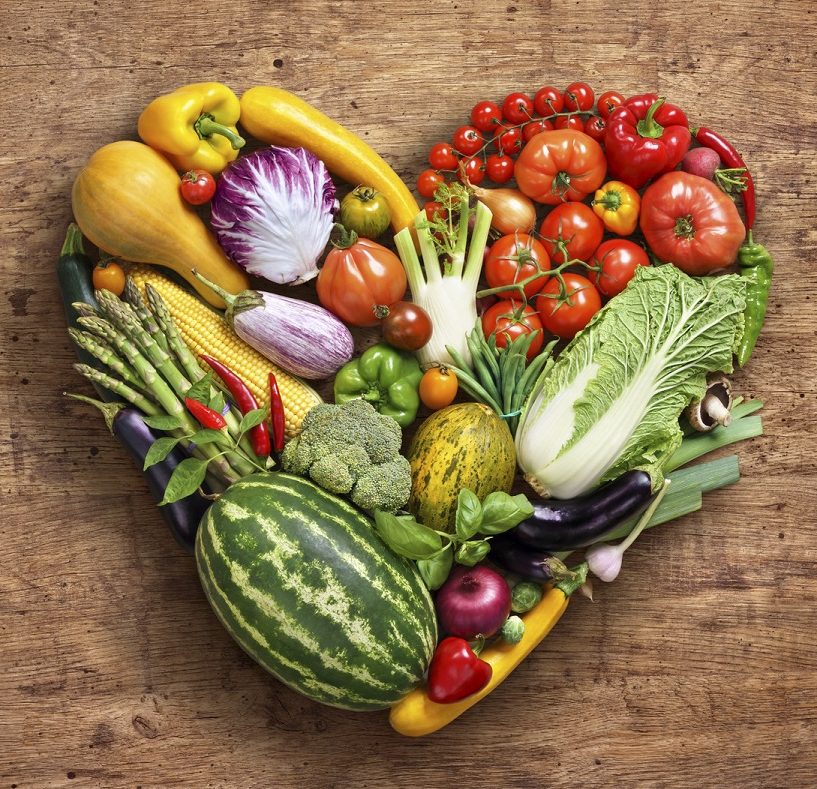 vegetables in the shape of a heart